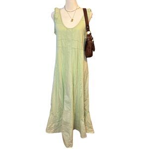 Daily Practice Anthropologie Mesh Back Maxi Dress Mint Green Cotton Slub M